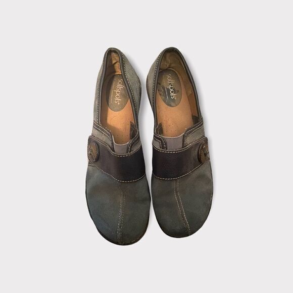 Softspots Blue Suede  Shoes Size 8.5 - Picture 1 of 5